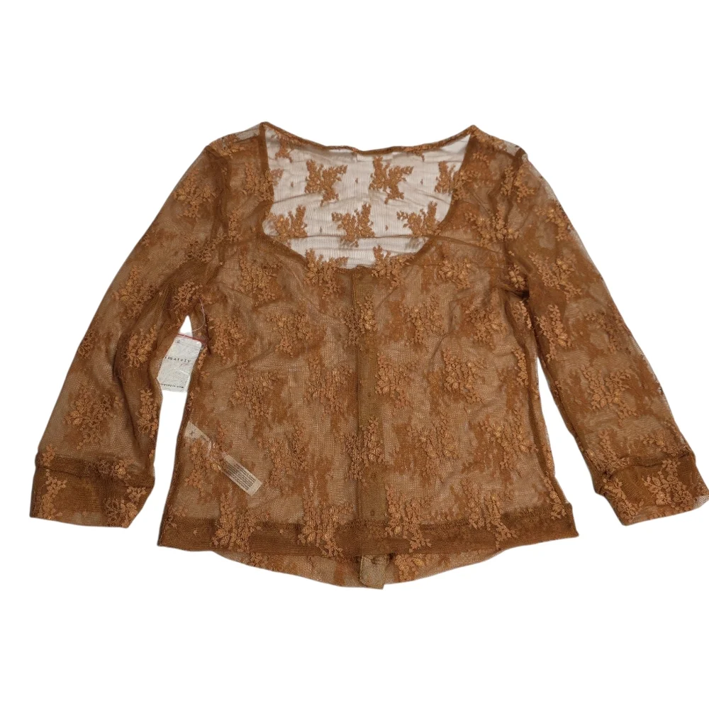 FREE PEOPLE Lost in Lace Cardigan - Bright Cider Size S